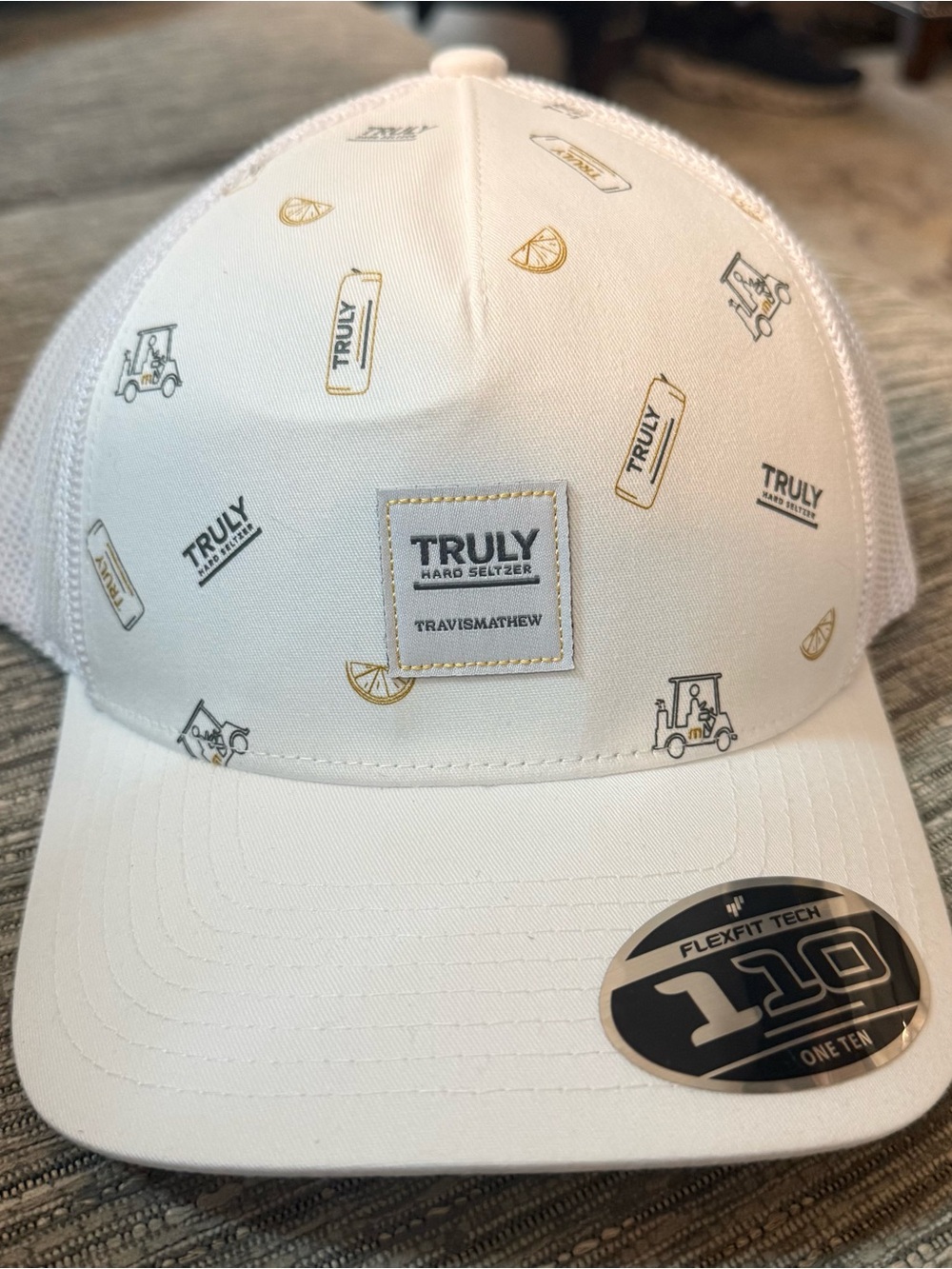 Travis Mathew TRULY Hard Seltzer White Flexfit SnapBack Hat NWT